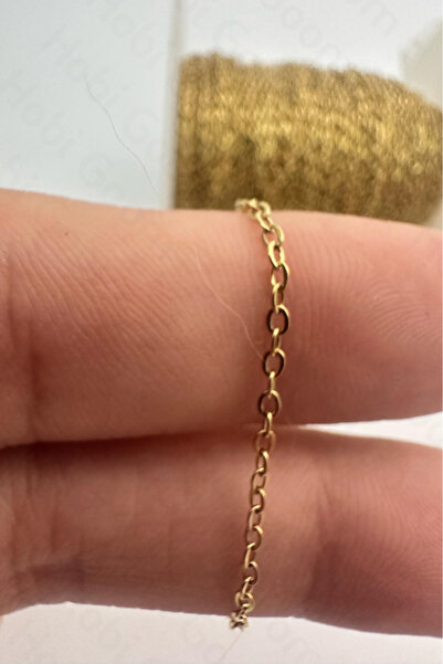 Hobi Goom Takı Yapımı / Üretimi İçin Gold Paslanmaz Çelik Forse Zincir | 2 metre