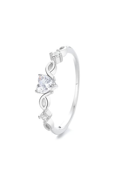 delis Inel Argint 925, Jw1347, Model Inima, Placat Cu Rodiu
