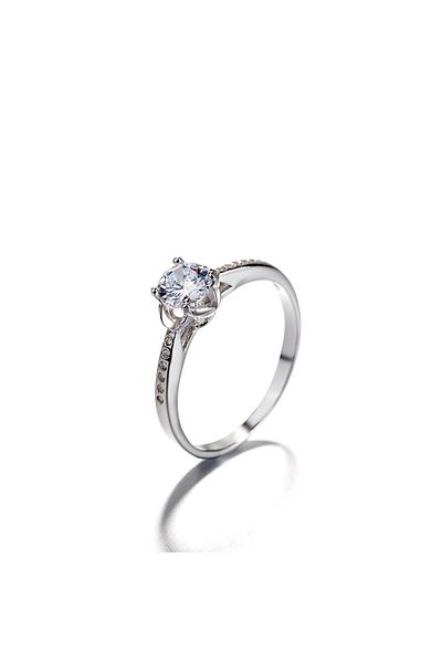 delis Inel Argint 925, Jw1376, Model Elegant Cu Piatra, Placat Cu Rodiu