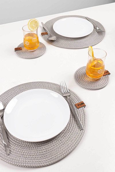Pikas Decorative Snail Jute Woven Coaster, 6-Piece Coaster