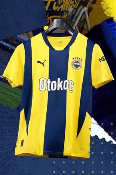 Fenerbahçe 2024/2025 New Season Men's Jersey - Barred, Yellow-Navy, 7753620 -01-2