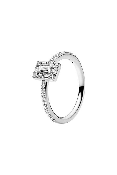 delis 925 silver ring, JW518, zirconia pattern, rhodium plated