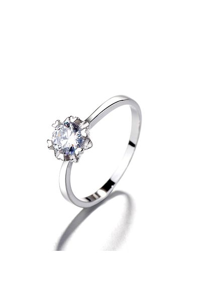 delis Inel Argint 925, Jw1391, Model Elegant Cu Piatra, Placat Cu Rodiu