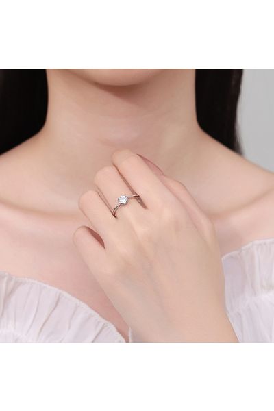 delis Inel Argint 925, Jw1392, Model Elegant Cu Piatra, Placat Cu Rodiu
