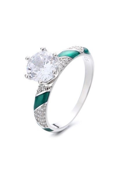 delis Inel Argint 925, Jw1323, Model Elegant Cu Piatra, Placat Cu Rodiu