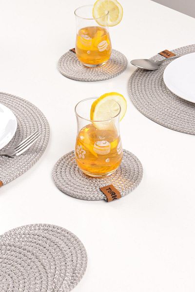 Pikas Decorative Snail Jute Woven Coaster, 6-Piece Coaster