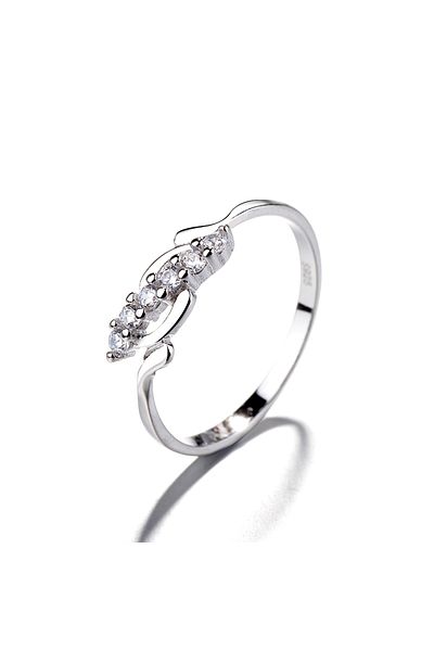 delis Inel Argint 925, Jw1382, Model Frunza, Placat Cu Rodiu