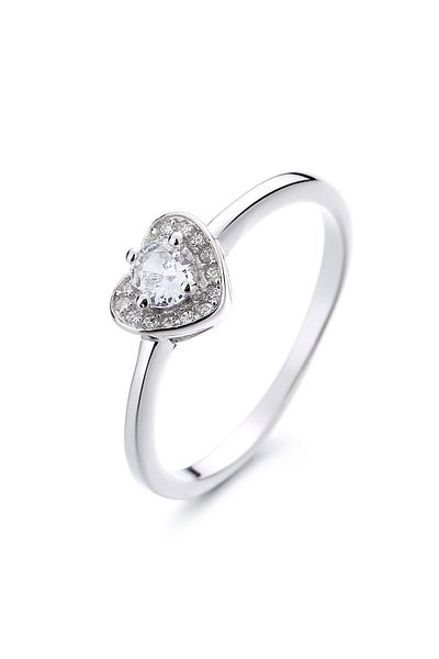 delis Inel Argint 925, Jw1325, Model Inima, Placat Cu Rodiu