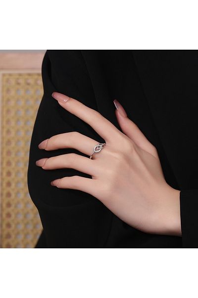 delis Inel Argint 925, Jw1358, Model Frunze, Placat Cu Rodiu