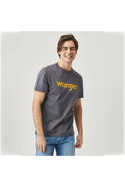 WRANGLER Lightweight Logo Men's Gray Crew Neck T-Shirt
