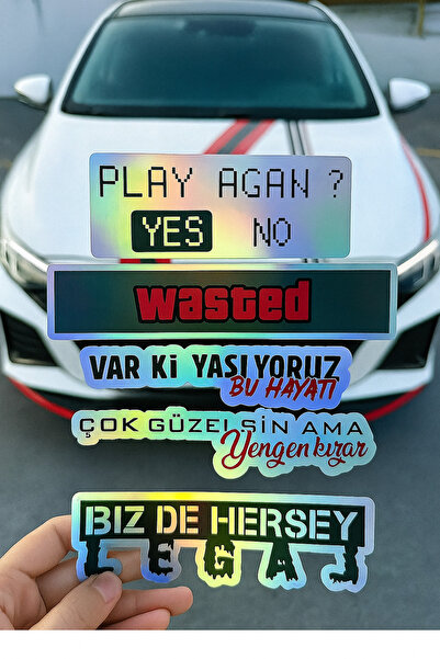 cakaybu Autocolant cu hologramă pentru mașină Autocolant pentru luneta din spate