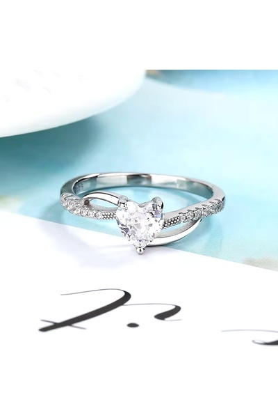 delis Inel Argint 925, Jw1322, Model Inima, Placat Cu Rodiu