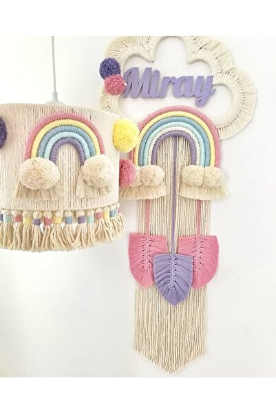 Tasarı Sanatı Bebek/çocuk Odası Özel Tasarım Makrome Avize - Isimli Kapı Süsü...