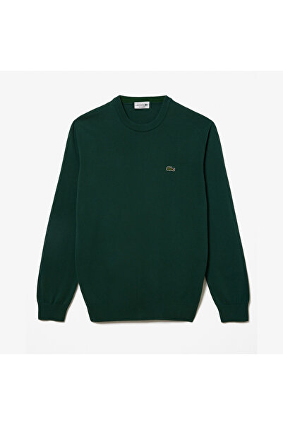 Lacoste Regular Fit Bisiklet Yaka Organik Pamuklu Erkek Yeşil Kazak