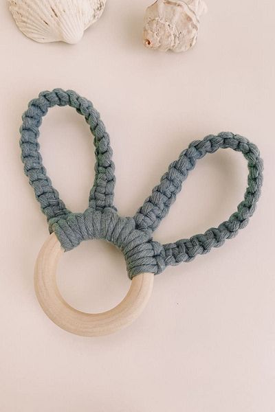 Tasarı Sanatı Child/Baby Special Design 100% Natural Cotton Rope Rabbit Ear Teether-Teether