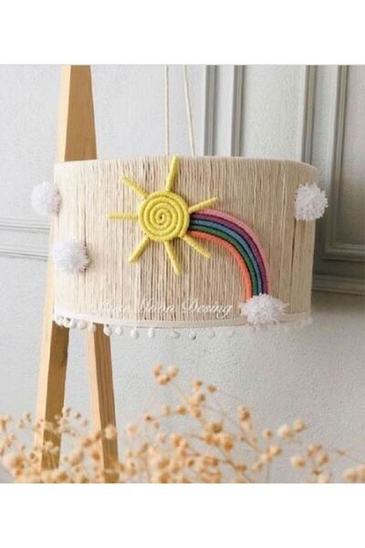 Tasarı Sanatı Bebek / Çocuk Odası %100 El Işçiliği Makrome Güneşli Bebek Ve Çocuk Odası Avize (duy Dahil)