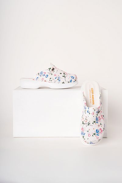 ÇİZGİ MEDİKAL Floral Classic Hollowed Γυναικείες Παντόφλες Sabo Orthopedic Hospital Doctor Nurse Slippers