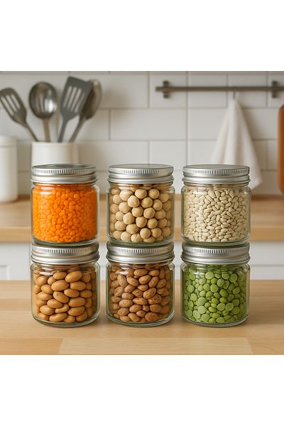 Bcplast Imported European Model Glass Jar 6 Pieces Will Be Shipped.