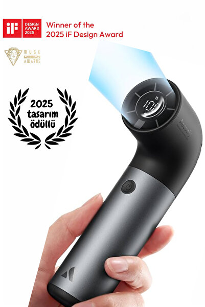Aecooly Portatif Soğutucu El Fanı Mini Vantilatör Ph01 Aero Pro Serisi Dijital Led Göstergeli Gri