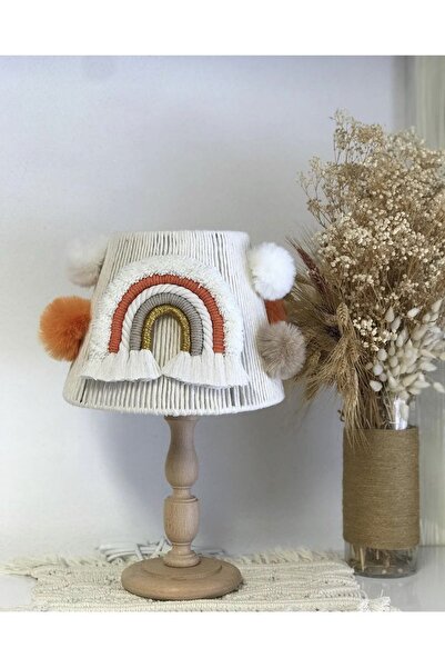 Tasarı Sanatı Bebek/Çocuk Odası Özel Tasarım Kız-Erkek Odası Makrome Abajur (AHŞAP AYAKTIR)