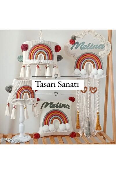 Tasarı Sanatı Bebek Çocuk Odası Özel Tasarım Avize Abajur(AHŞAP AYAKTR) Yastık Kılıfı( Ahşaptır) Hediyelik Seti