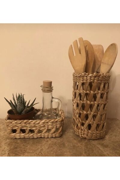 Tasarı Sanatı Διακόσμηση σπιτιού Κουζίνας 2 τεμαχίων Σετ οργάνωσης λαδιού - θήκης για κουτάλια