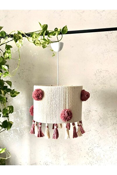 Tasarı Sanatı Bebek / Çocuk Odası El Işçiliği Makrome Ponpunlu Avize