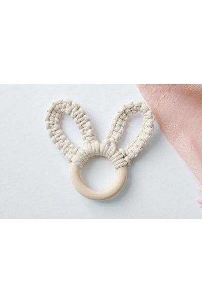 Tasarı Sanatı Child/Baby Special Design 100% Natural Cotton Rope Rabbit Ear Teether-Teether