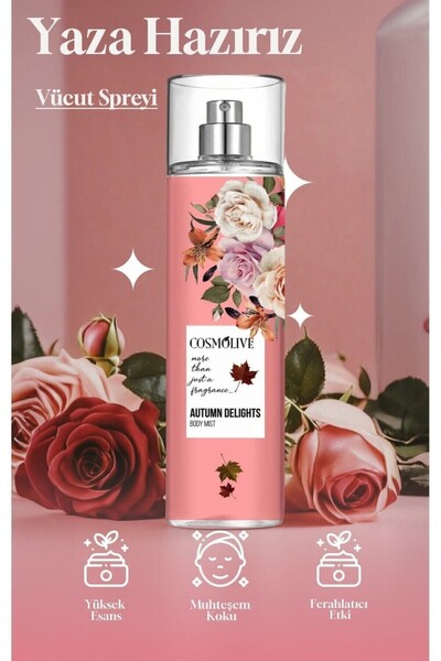 Cosmolive Vücut Spreyi Body Mist | Amber Romance | Autumn Delights | Kadın | Işıltılı | Nemlendirici | 250 ml
