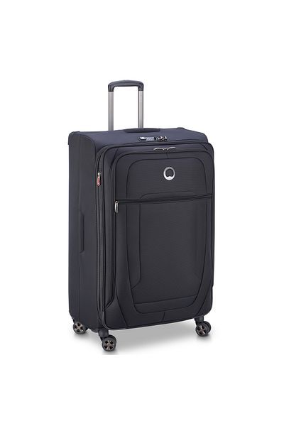 Delsey Helium Dlx 2.0 83cm Softcase Expandable 4 Double Wheel Check-in Luggage Trolley Black