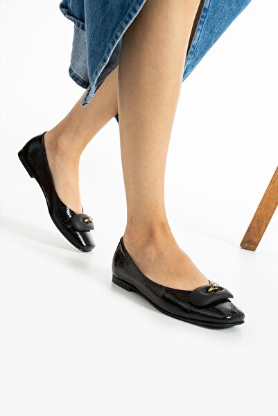 FOLLİNİ Balerini negri din piele naturală pentru femei