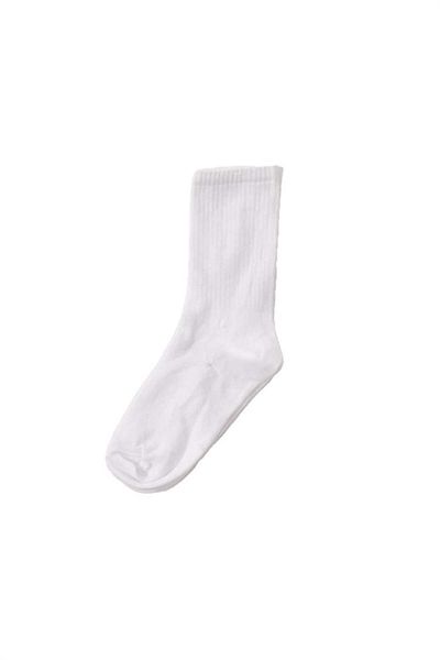 Flaw Wear White Basic Long Socks
