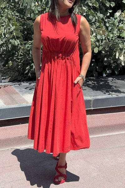Suzi Bel Pile Detail Midi Dress 1620