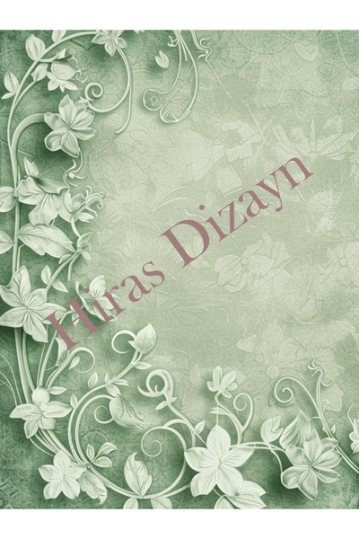 Hiras Dizayn Botanik Yeşil Yaprak Desenli Yatay A4 Mektup Kağıdı 10 adet Resimli A4