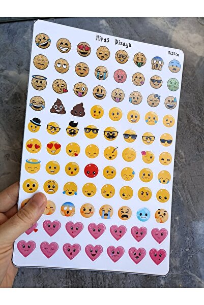 Hiras Dizayn 17x25 سنتيمتر الرموز التعبيرية تعبيرات مضيئة القلب شقة ملصق ملصق...