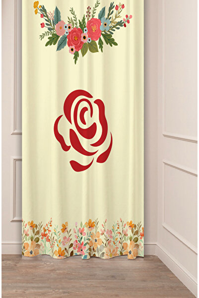 GREENDECOR الزهور البوهيمية ورقة الورد البيج منقوشة تصميم خاص مطبوع رقميًا (ج...