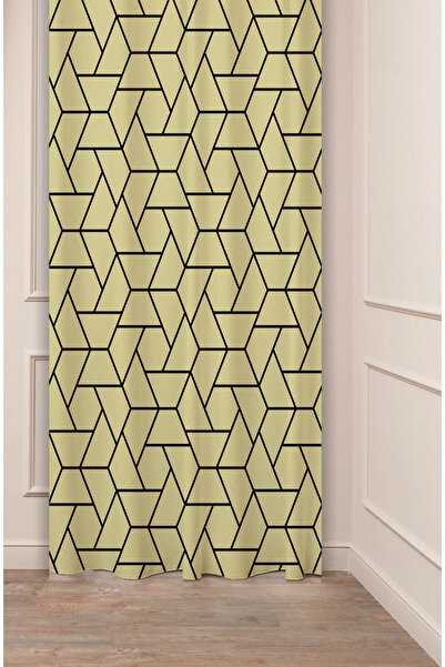 GREENDECOR خط هندسي بوهيمي بسيط بيج منقوش تصميم خاص مطبوع رقميًا (جناح واحد) ...