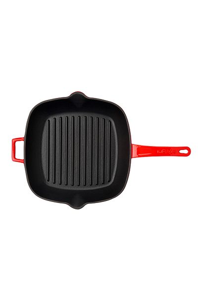 Lava Cast Square Grill Pan Cast Iron Solid Handle Size 26x26cm