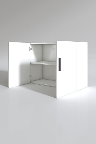 Kenzlife Hazır Mutfak Castus22 Byz 060*120*22 Banyo Dolabı Kapaklı Raflı Arkalıklı
