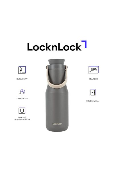 locknlock Stainless Steel Metro Double Tumbler Mug 470ml –  Grey