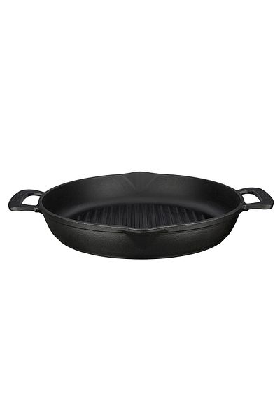 Lava Cast Round Grill Pan Cast Iron Solid Double Handle Diameter(Ø)32cm