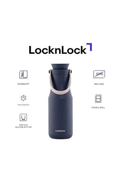 locknlock Stainless Steel Metro Double Tumbler Mug 470ml –  Navy