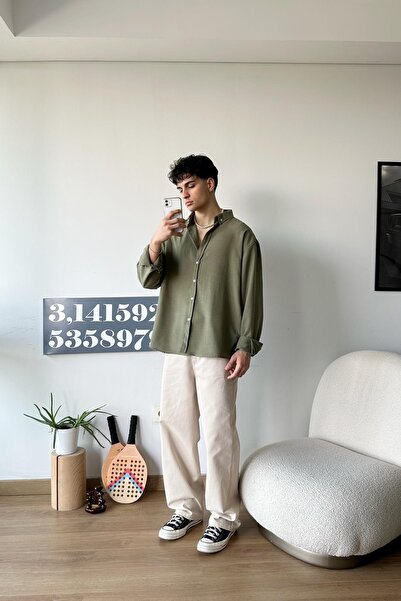 Flaw Wear Chill Cozy Relax Fit Haki Gömlek