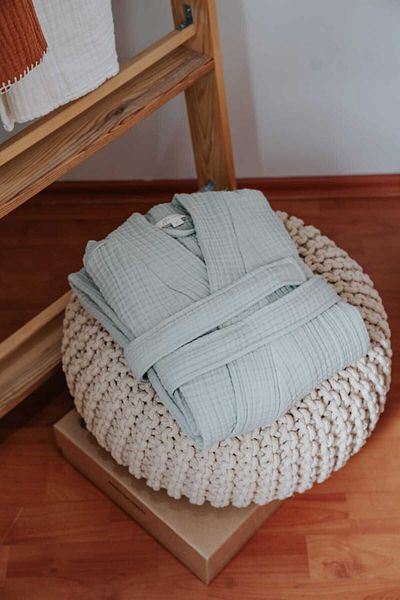 Mia Home&Baby 4 Layer Muslin Kimono - Πράσινο μπουρνούζι/μοτίβο ρόμπα