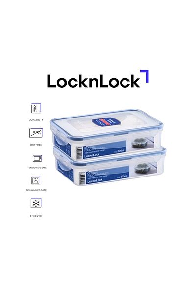 locknlock Classic Airtight Rectangular Containers 800ml Set of 2