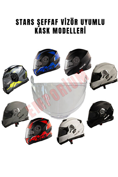 NCR Stars Çene Açılır Şeffaf Vizör Camı