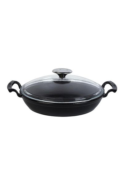 Lava Cast Round Sahan Glass Lid Cast Iron Solid Double Handle Diameter(Ø)24cm
