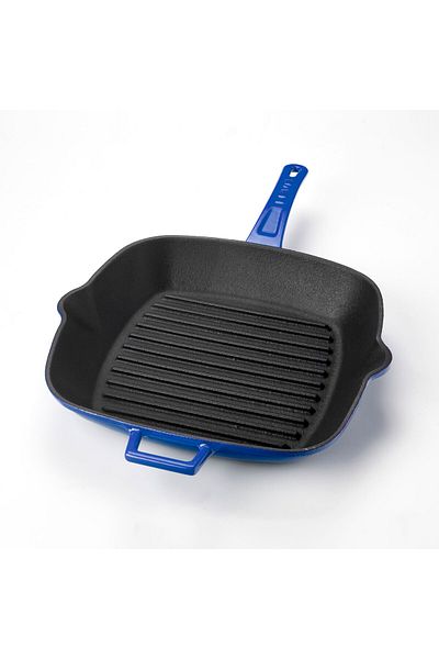 Lava Cast Square Grill Pan Cast Iron Solid Handle Size 26x26cm
