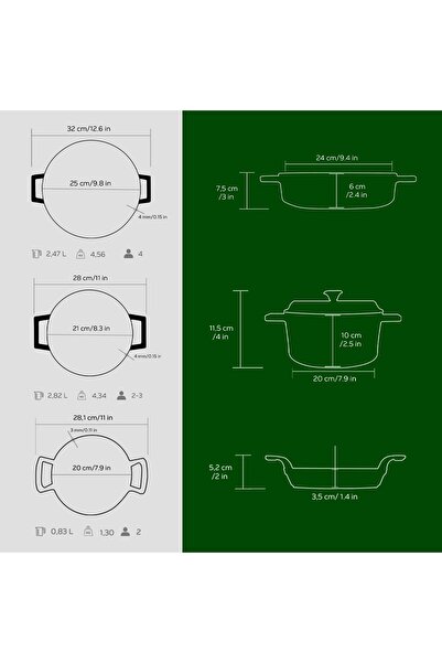 Lava Döküm 3x Trendy Serisi 6 Parça Tencere Seti