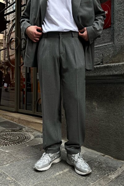 Flaw Wear Cozy Oversize Double-breasted Gray Suit